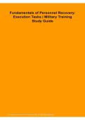 Fundamentals of Personnel Recovery Execution Tasks Military Training Study Guide Questions and Answers Latest Version 2026&sol;2027 Comprehensive Review