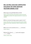 BIOL 235 FINAL EXAM 2026 CERTIFICATION&NewLine;EVALUATION TEST PAPER QUESTIONS&NewLine;SOLUTIONS GRADED A PLUS
