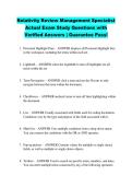 Relativity Review Management Specialist &NewLine;Actual Exam Study Questions with &NewLine;Verified Answers &vert; Guarantee Pass&excl; 