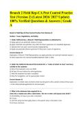 Branch 2 Field Rep-CA Pest Control Practice Test &lpar;Version 2&rpar; &lpar;Latest 2026&sol; 2027 Update&rpar; 100&percnt; Verified Questions & Answers &vert; Grade A&NewLine;