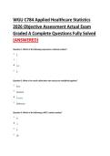 WGU C784 Applied Healthcare Statistics &NewLine;2026 Objective Assessment Actual Exam &NewLine;Graded A Complete Questions Fully Solved &NewLine;&lpar;ANSWERED&rpar;