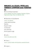 BIOLOGY 101 EXAM 1 WITH 100&percnt;&NewLine;CORRECT ANSWERS 2026 VERIFIED&NewLine;A&plus;