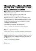 BIOLOGY 100 EXAM 1 EKDALE SDSU&NewLine;REVIEW 2026 VERIFIED QUESTIONS&NewLine;WITH COMPLETE ANSWERS