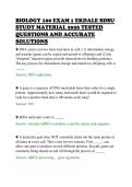 BIOLOGY 100 EXAM 1 EKDALE SDSU&NewLine;STUDY MATERIAL 2026 TESTED&NewLine;QUESTIONS AND ACCURATE&NewLine;SOLUTIONS