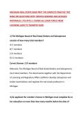 MICHIGAN REAL ESTATE EXAM PREP THE COMPLETE PRACTICE TEST BANK 200 QUESTIONS WITH VERIFIED ANSWERS AND DETAILED RATIONALES &vert; PSI-STYLE &vert; COVERS ALL EXAM TOPICS FROM LICENSING LAWS TO TRANSFER TAXES