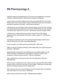 RN Pharmacology A Latest &lpar;2026&sol;2027&rpar; Verified Answers by Experts&NewLine;