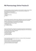 RN Pharmacology Online Practice B Questions and Correct Answers with Rationales &lpar;2026&sol;2027&rpar;&NewLine;
