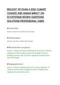 BIOLOGY 101 EXAM 4 2026 CLIMATE&NewLine;CHANGE AND HUMAN IMPACT ON&NewLine;ECOSYSTEMS REVIEW QUESTIONS&NewLine;SOLUTIONS PROFESSIONAL GUIDE&NewLine;