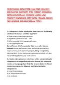 PENNSYLVANIA REAL ESTATE EXAM PREP 2026&sol;2027&colon; 200 PRACTICE QUESTIONS WITH CORRECT ANSWERS & DETAILED RATIONALES COVERING LICENSE LAW&comma; PROPERTY OWNERSHIP&comma; CONTRACTS&comma; FINANCE&comma; AGENCY&comma; FAIR HOUSING&comma; AND ALL PSI EXAM TOPICS