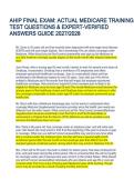 AHIP Final Exam Study Guide &vert; Actual Medicare Training Test Questions & Expert-Verified Answers Guide 2027&sol;2028 &vert; Comprehensive Medicare Certification Review