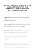 Advanced Rigging Test Bank Exam &vert; Certification Practice Questions & Expert-Verified Solutions &vert; Updated 2027&sol;2028 Study Guide