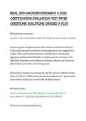 BMAL 590 MACROECONOMICS 4 2026&NewLine;CERTIFICATION EVALUATION TEST PAPER&NewLine;QUESTIONS SOLUTIONS GRADED A PLUS