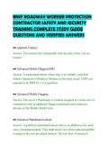 BNSF ROADWAY WORKER PROTECTION&NewLine;CONTRACTOR SAFETY AND SECURITY&NewLine;TRAINING COMPLETE STUDY GUIDE&NewLine;QUESTIONS AND VERIFIED ANSWERS&NewLine;