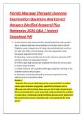 Florida Massage Therapist Licensing &NewLine;Examination Questions And Correct &NewLine;Answers &lpar;Verified Answers&rpar; Plus &NewLine;Rationales 2026 Q&A &vert; Instant &NewLine;Download Pdf 