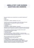 Ambulatory Care Nursing Questions and Answers &vert; Practice Questions & Verified Answers &vert; Updated 2027&sol;2028 Study Guide