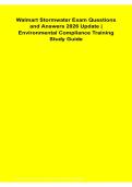 Walmart Stormwater Exam Questions and Answers 2026 Update Environmental Compliance Training Study Guide Latest Version 2026&sol;2027