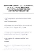 Advanced Rigging Test Bank Exam &vert; Certification Practice Questions & Expert-Verified Solutions &vert; Updated 2027&sol;2028 Study Guide
