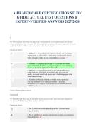 AHIP Medicare Certification Study Guide &vert; Practice Questions & Expert-Verified Answers &vert; Updated 2027&sol;2028