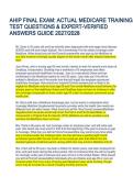 AHIP Final Exam &vert; Medicare Training Practice Questions & Expert-Verified Answers &vert; Updated 2027&sol;2028 Study Guide
