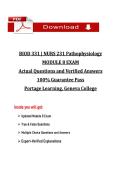 BIOD 331 &sol; NURS 231 Pathophysiology Module 8 Exam &vert; Verified Q&A&NewLine;&NewLine;