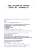Ambulatory Care Nursing Questions and Answers &vert; Practice Questions & Verified Answers &vert; Updated 2027&sol;2028 Study Guide