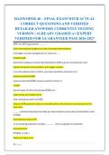 HAZWOPER 40 &ndash; FINAL EXAM WITH ACTUAL &NewLine;CORRECT QUESTIONS AND VERIFIED &NewLine;DETAILED ANSWERS&vert; CURRENTLY TESTING &NewLine;VERSION &vert; ALREADY GRADED A&plus;&vert;EXPERT &NewLine;VERIFIED FOR GUARANTEED PASS 2026-2027 