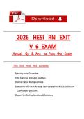 2026 HESI RN Exit Exam Questions & Answers PDF
