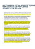 AHIP Final Exam &vert; Medicare Training Practice Questions & Expert-Verified Answers &vert; Updated 2027&sol;2028 Study Guide
