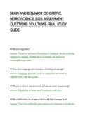 BRAIN AND BEHAVIOR COGNITIVE&NewLine;NEUROSCIENCE 2026 ASSESSMENT&NewLine;QUESTIONS SOLUTIONS FINAL STUDY&NewLine;GUIDE&NewLine;
