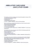 Ambulatory Care Nurse &lpar;ANCC&rpar; Study Exams &vert; Practice Questions & Verified Answers &vert; Updated 2027&sol;2028 Study Guide