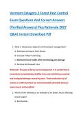 Vermont Category 2 Forest Pest Control &NewLine;Exam Questions And Correct Answers &NewLine;&lpar;Verified Answers&rpar; Plus Rationale 2027 &NewLine;Q&A&vert; Instant Download Pdf