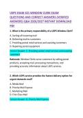 USPS Exam 421 Window Clerk Questions and Correct Answers Study Guide