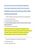 Vermont Commercial Pesticide Applicator &NewLine;Core Exam Questions And Correct Answers &NewLine;&lpar;Verified Answers&rpar; Plus Rationale 2027 Q&A&vert; &NewLine;Instant Download Pdf