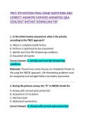 TNCC 9th Edition Final Exam Questions and Correct Answers Study Guide