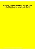 National Real Estate Exam Practice Test Real Estate Licensing Study Guide Questions and Answers Latest Version 2026&sol;2027 Comprehensive Review
