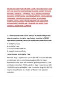 NRCME &lpar;DOT&rpar; CERTIFICATION EXAM COMPLETE ULTIMATE TEST BANK WITH 200 REALISTIC PRACTICE QUESTIONS AND CORRECT DETAILED RATIONALE ANSWERS &vert; COVERS ALL FMCSA MEDICAL STANDARDS INCLUDING HYPERTENSION&comma; SEIZURE EXEMPTIONS&comma; VISION&sol;HEARING STANDARDS&comma; CARDIOVASCUL