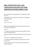 BRMP CERTIFICATION EXAM 3 2026&NewLine;CERTIFICATION EVALUATION TEST PAPER&NewLine;QUESTIONS SOLUTIONS GRADED A PLUS&NewLine;
