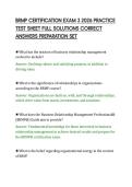BRMP CERTIFICATION EXAM 3 2026 PRACTICE&NewLine;TEST SHEET FULL SOLUTIONS CORRECT&NewLine;ANSWERS PREPARATION SET