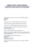 Ambulatory Care Nursing Certification Practice Reviews &vert; Practice Questions & Verified Answers &vert; Updated 2027&sol;2028 Study Guide