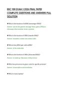 BSC 108 EXAM 3 2026 FINAL PAPER&NewLine;COMPLETE QUESTIONS AND ANSWERS FULL&NewLine;SOLUTION&NewLine;