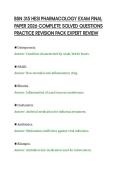 BSN 315 HESI PHARMACOLOGY EXAM FINAL&NewLine;PAPER 2026 COMPLETE SOLVED QUESTIONS&NewLine;PRACTICE REVISION PACK EXPERT REVIEW