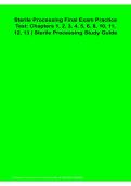 Sterile Processing Final Exam Practice Test Chapters 1-6 8 10-13 Sterile Processing Study Guide Questions and Answers Latest Version 2026&sol;2027