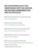 BSN 315 HESI PHARMACOLOGY EXAM&NewLine;VERSIONS BUNDLE SCRIPT 2026 QUESTIONS&NewLine;AND SOLUTIONS COMPREHENSIVE STUDY&NewLine;SHEET FULL PRACTICE SET