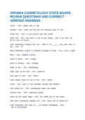 VIRGINIA COSMETOLOGY STATE BOARD REVIEW QUESTIONS AND CORRECT VERIFIED ANSWERS