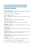 PA ESTHETICIAN STATE BOARD EXAM PRACTICE QUESTIONS AND CORRECT VERIFIED ANSWERS