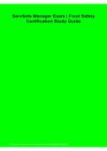 ServSafe Manager Exam Food Safety Certification Study Guide Questions and Answers Latest Version 2026&sol;2027 Comprehensive Review