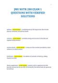 JMU NUTR 280 EXAM 1&NewLine;QUESTIONS WITH VERIFIED&NewLine;SOLUTIONS