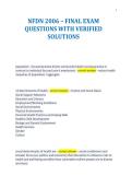NFDN 2006 &ndash; FINAL EXAM&NewLine;QUESTIONS WITH VERIFIED&NewLine;SOLUTIONS