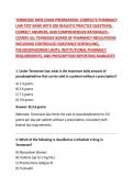 TENNESSEE MPJE EXAM PREPARATION&colon; COMPLETE PHARMACY LAW TEST BANK WITH 200 REALISTIC PRACTICE QUESTIONS&comma; CORRECT ANSWERS&comma; AND COMPREHENSIVE RATIONALES - COVERS ALL TENNESSEE BOARD OF PHARMACY REGULATIONS INCLUDING CONTROLLED SUBSTANCE SCHEDULING&comma; PSEUDOEPH