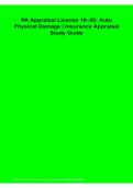 PA Appraisal License 16-20 Auto Physical Damage Insurance Appraisal Study Guide Questions and Answers Latest Version 2026&sol;2027